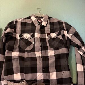 DIXXON Men's Black and White Checkered Shirt